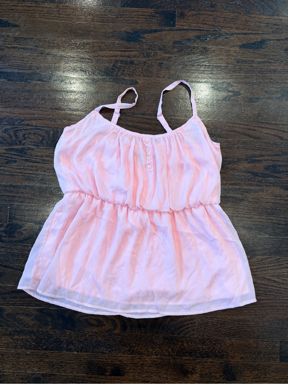 torrid Light Pink rose print Ruffled Waist Cami